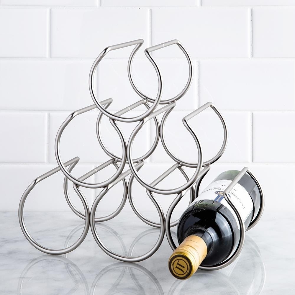 Silver Metal Wine Rack